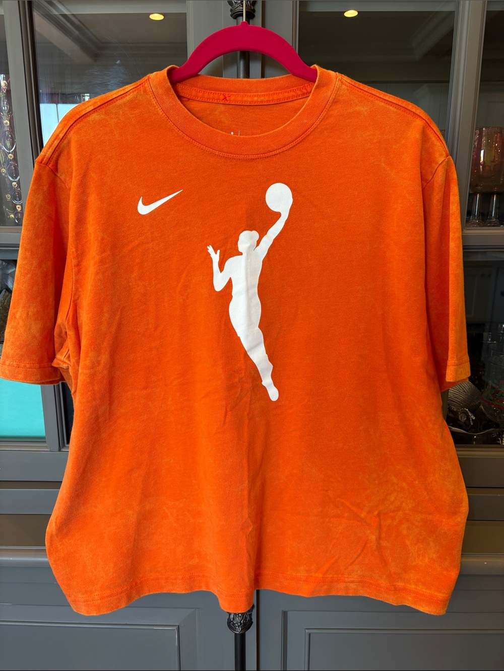 WNBA Nike Women's Team 13 Shadow-Dye Boxy Cropped T-Shirt - Orange